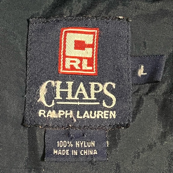 Vintage Chaps Ralph Lauren Windbreaker Jacket, Red Navy | L - Picture 13 of 16